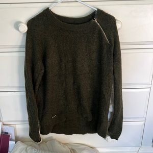 Abercrombie and Fitch Green Zip Sweater in Medium